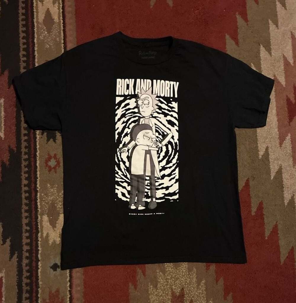 Rick And Morty Graphic T-Shirt Size L Black